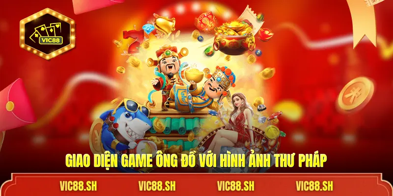 Giao diện game Ông Đồ với hình ảnh thư pháp